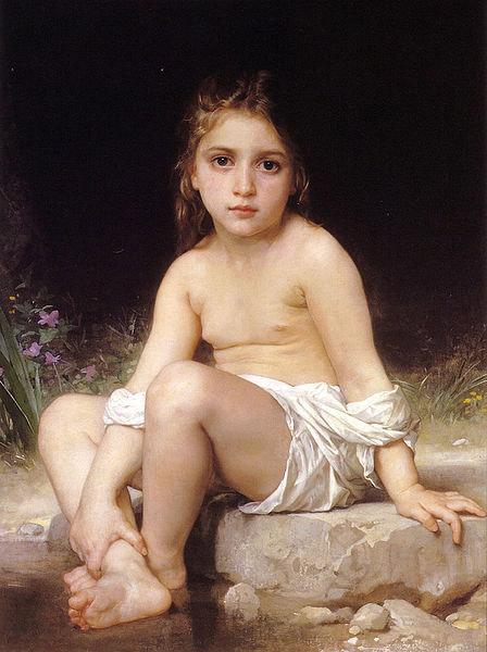 Adolphe William Bouguereau Child at Bath oil painting image